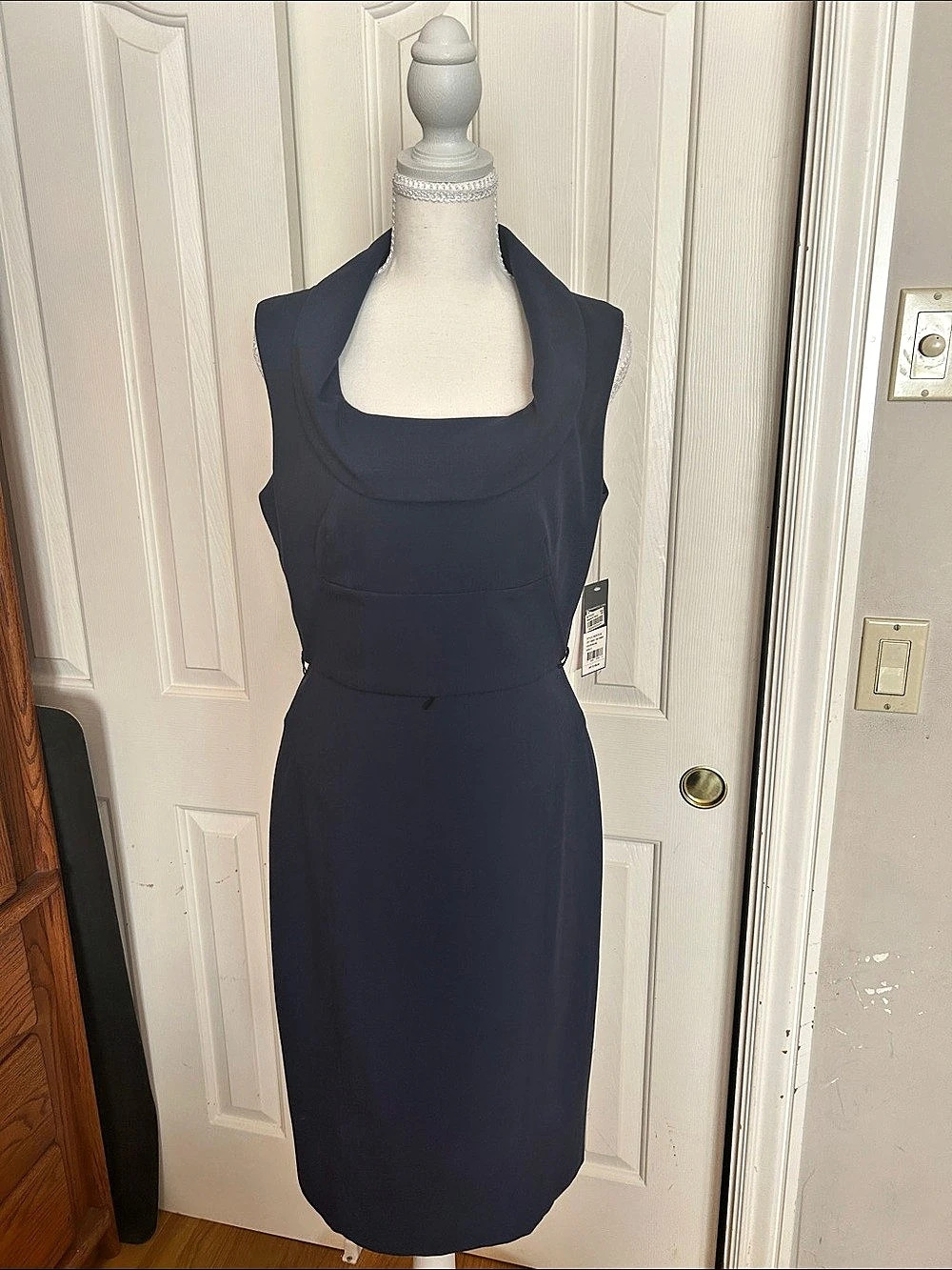 Donna Ricco Blue Midi Dress Size 8 NWT